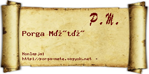 Porga Máté névjegykártya